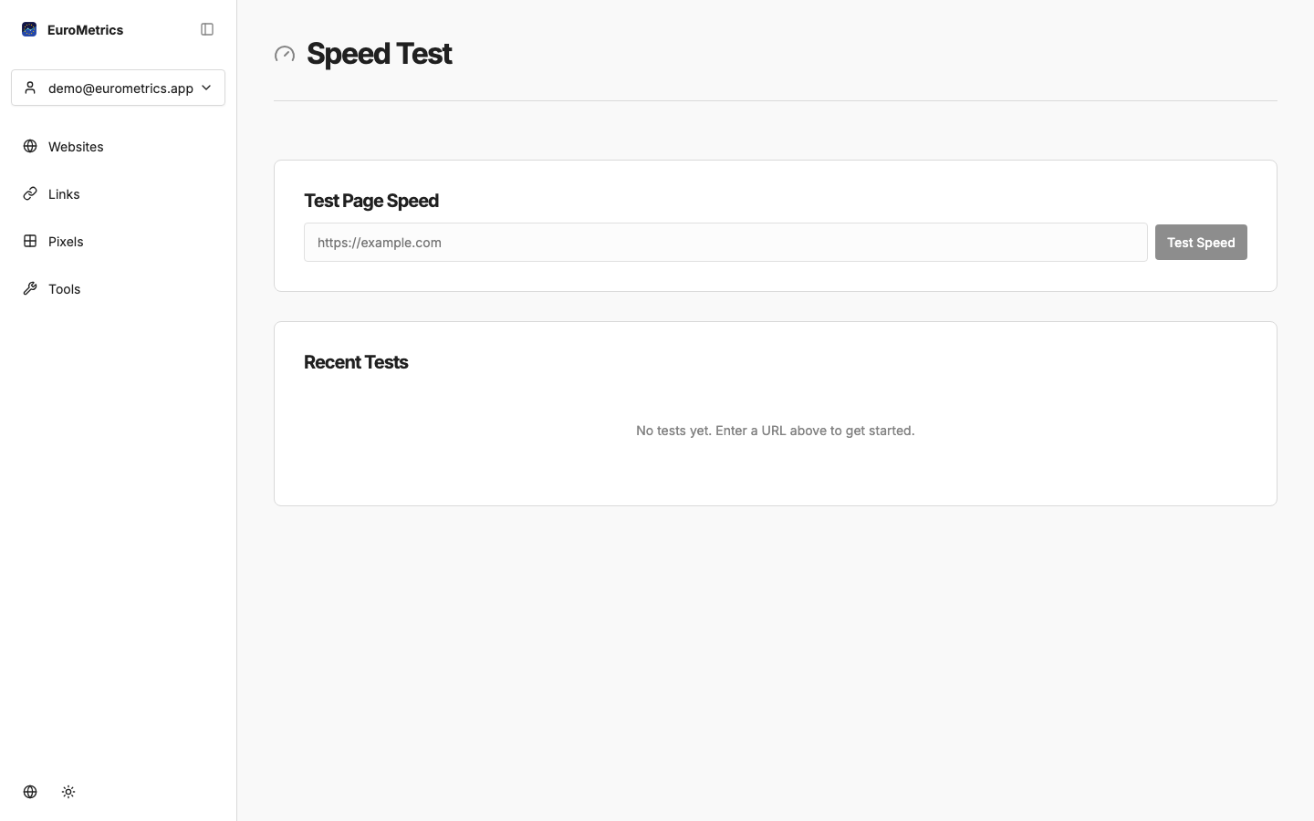 WebMetrics Screenshot